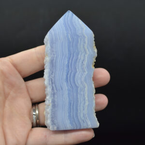 High Quality Blue Lace Agate Tower Point Slice - 9.2cm x 3.9cm x 1.6cm - 119 grams - #10