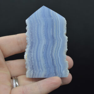 High Quality Blue Lace Agate Tower Point Slice - 6.7cm x 4cm x 1.6cm - 93 grams - #11