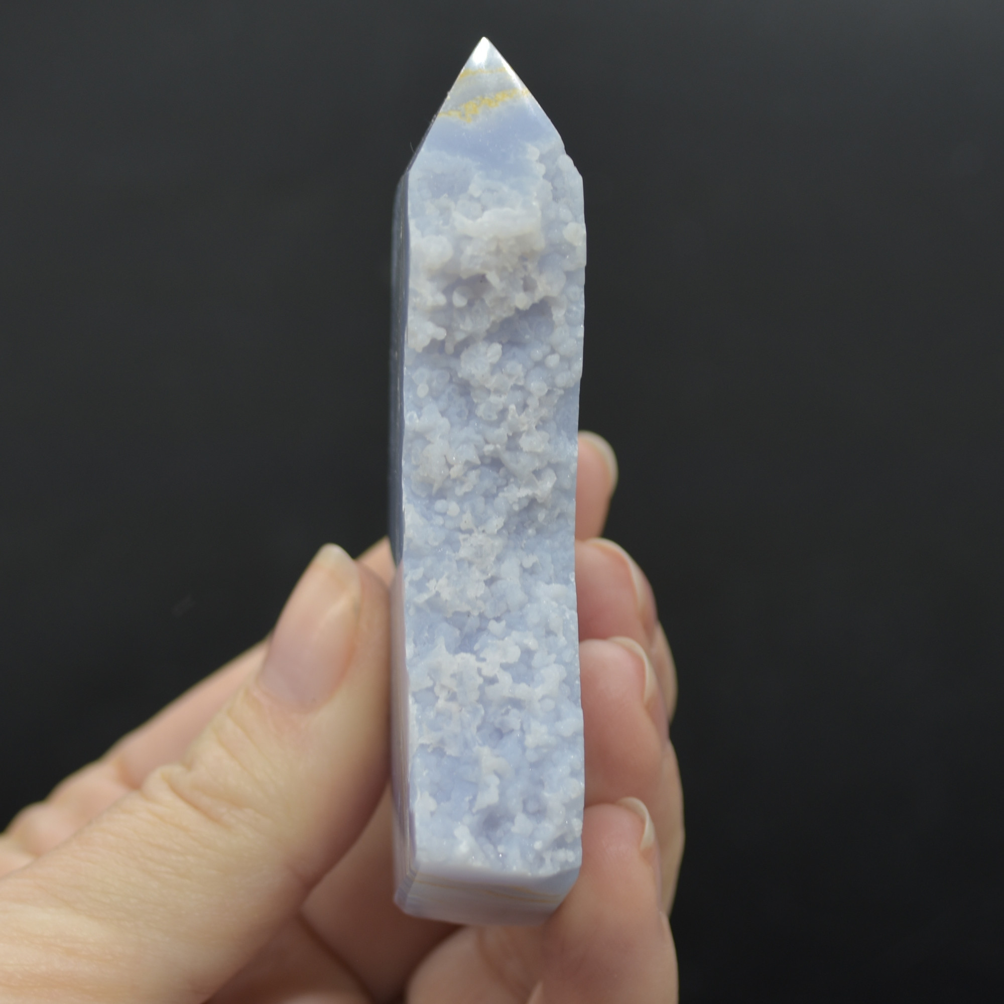 High Quality Blue Lace Agate Tower Point Slice - 7.3cm x 4.9cm x 1.5cm - 93 grams - #12 - Image 3