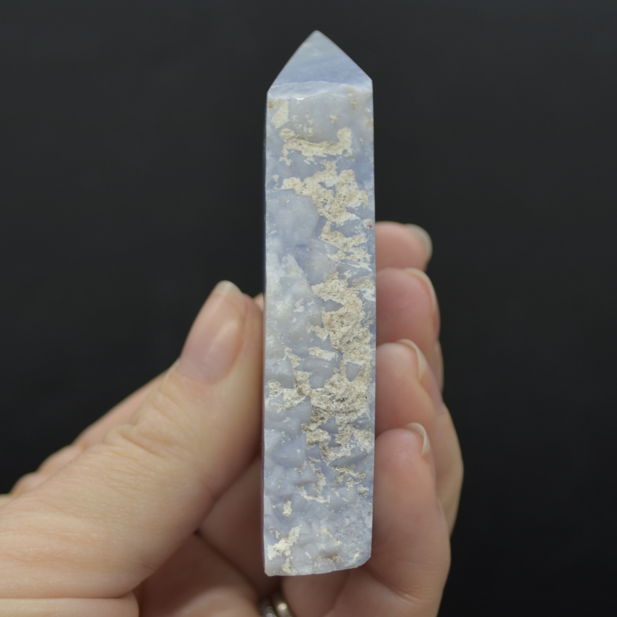 High Quality Blue Lace Agate Tower Point Slice - 7.3cm x 4.9cm x 1.5cm - 93 grams - #12 - Image 4