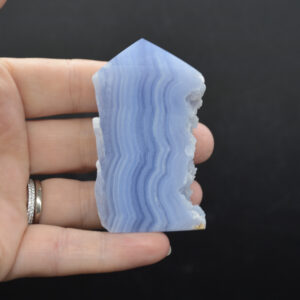High Quality Blue Lace Agate Tower Point Slice - 6.5cm x 3.6cm x 1.5cm - 70 grams - #16