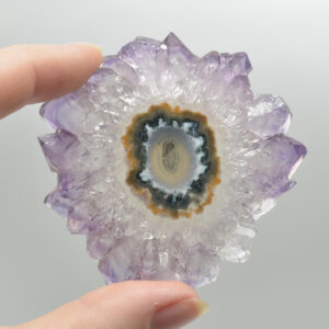 Amethyst Crystal Stalactite Slice from Brazil - 6.6cm x 6.5cm x 0.55cm