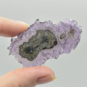 Amethyst Crystal Stalactite Slice from Brazil - 5.7cm x 3.4cm x 0.4cm
