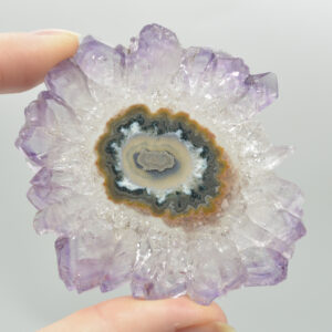 Amethyst Crystal Stalactite Slice from Brazil - 7cm x 6.5cm x 0.4cm