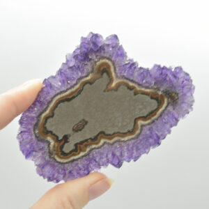 Amethyst Crystal Stalactite Slice from Brazil - 9.4cm x 6.7cm x 0.4cm
