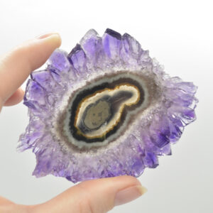 Amethyst Crystal Stalactite Slice from Brazil - 8.3cm x 6.6cm x 0.4cm