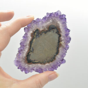 Amethyst Crystal Stalactite Slice from Brazil - 8.9cm x 6.6cm x 0.55cm