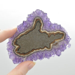 Amethyst Crystal Stalactite Slice from Brazil - 9cm x 6.9cm x 0.4cm