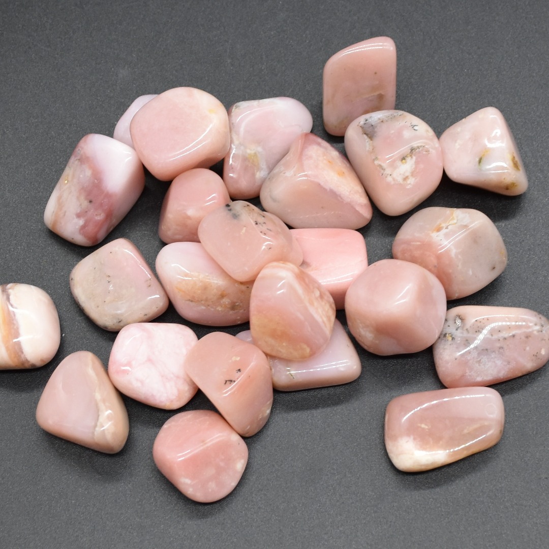 Pink Peruvian Opal Tumble Stone Crystals - 3 Pack Sizes - Image 2