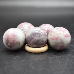 Pink Tourmaline Crystal Sphere Ball  -  3cm  -  1 Count