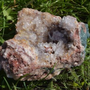 Large Raw Pink Amethyst Crystal Cluster with Stand - 900 grams - 21cm