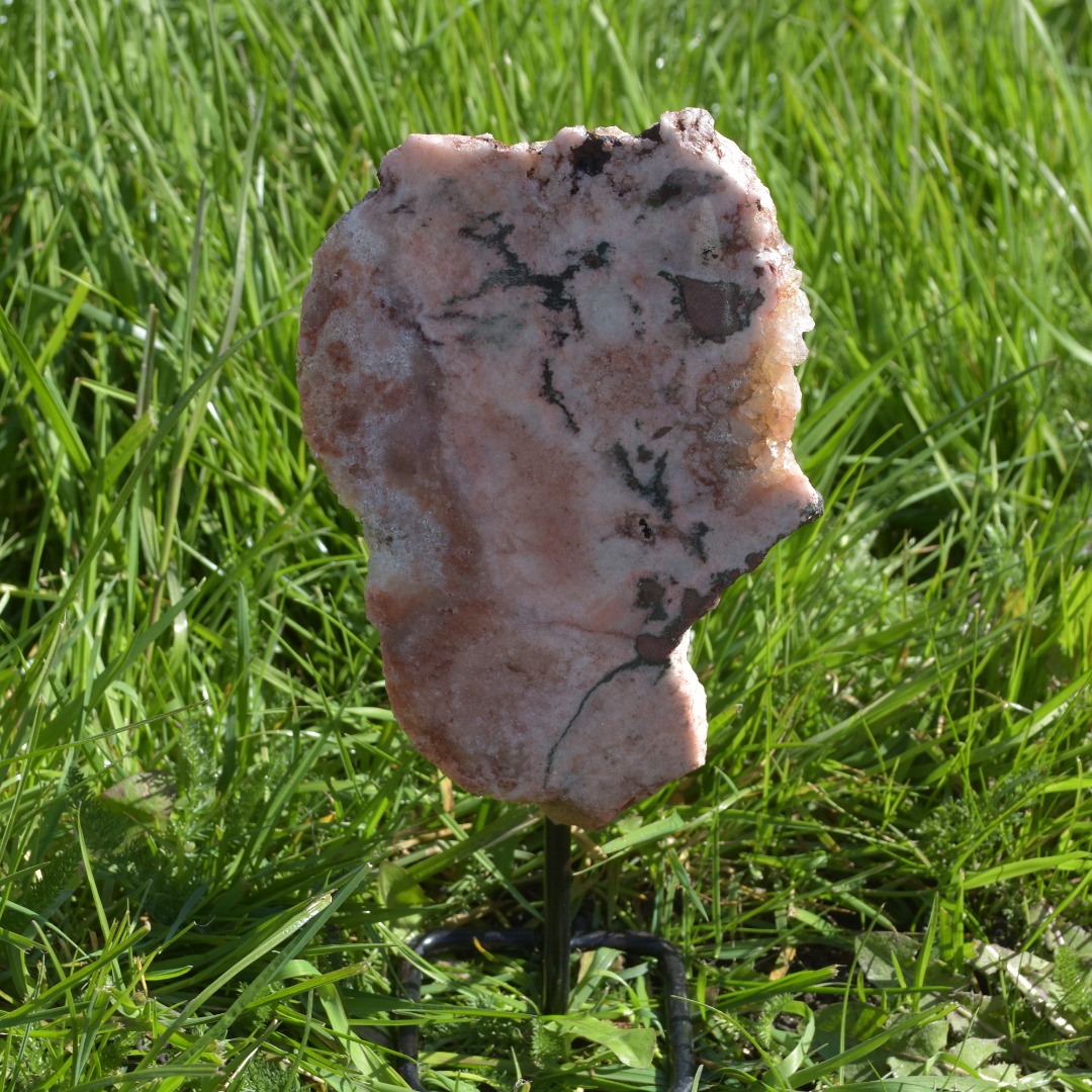 Large Pink Amethyst Crystal Slab, Slice with Stand - 800 grams - 23cm - Image 9