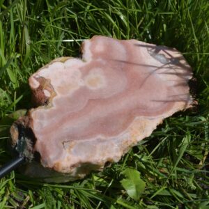 Large Pink Amethyst Crystal Slab, Slice with Stand - 940 grams - 25cm