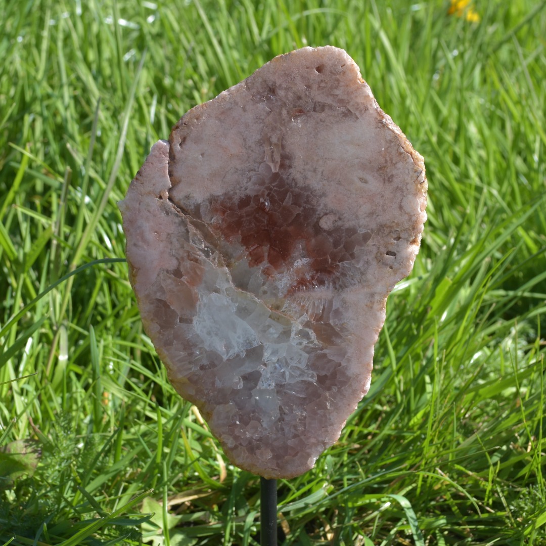 Large Pink Amethyst Crystal Slab, Slice with Stand - 750 grams - 22.5cm - Image 7