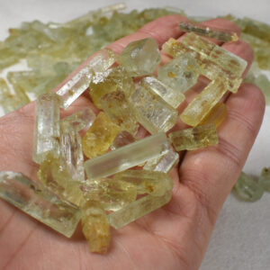 Heliodor Raw Green Yellow Beryl Small Crystal Specimens - 1 Count - 3 Sizes