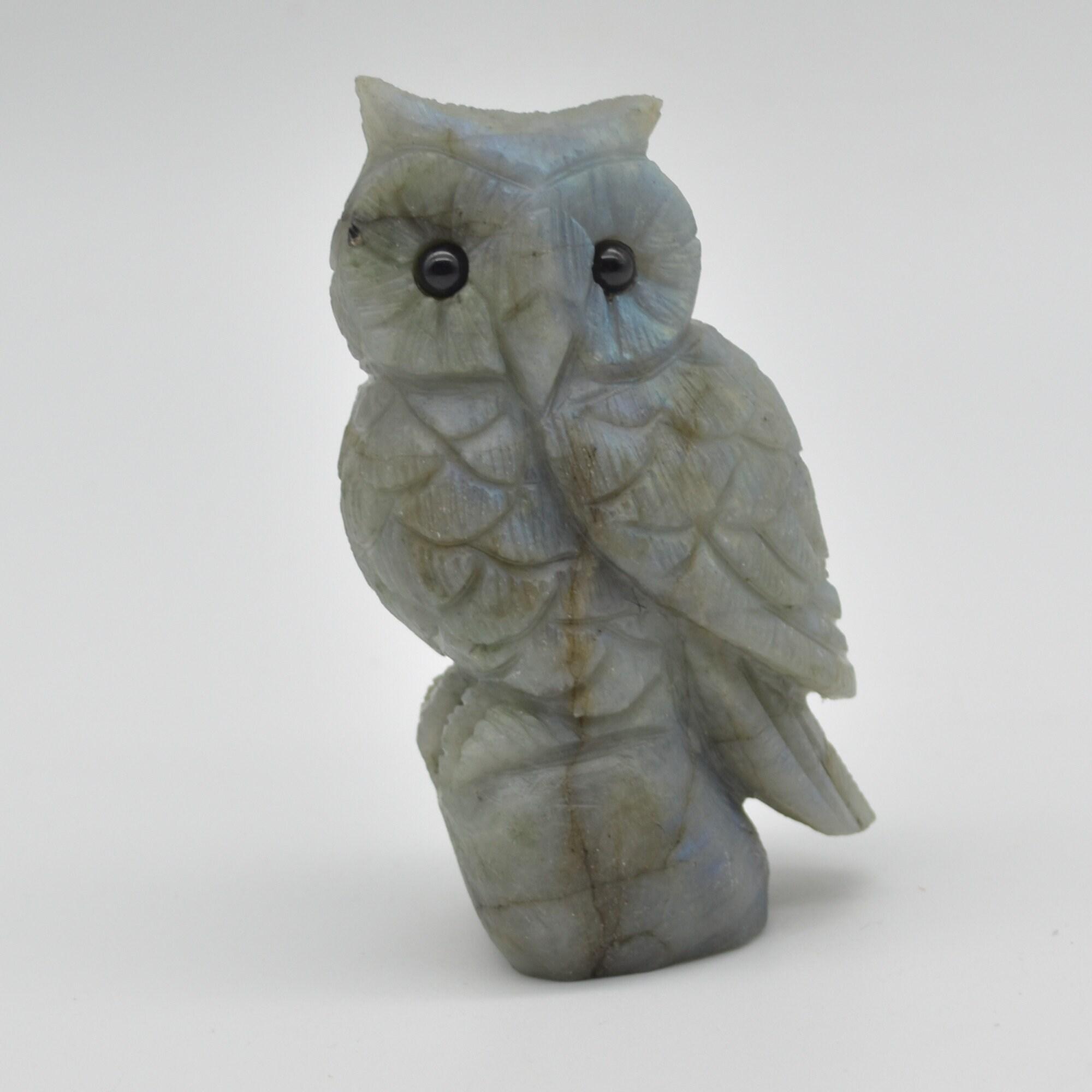 Labradorite Crystal Carved Owl - 9.5cm - 212 grams #20 - Image 5