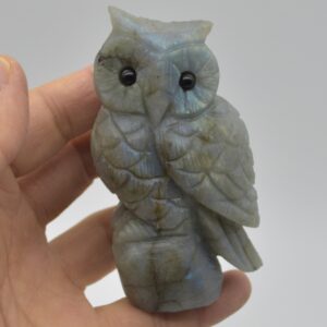Labradorite Crystal Carved Owl - 9.5cm - 212 grams #20