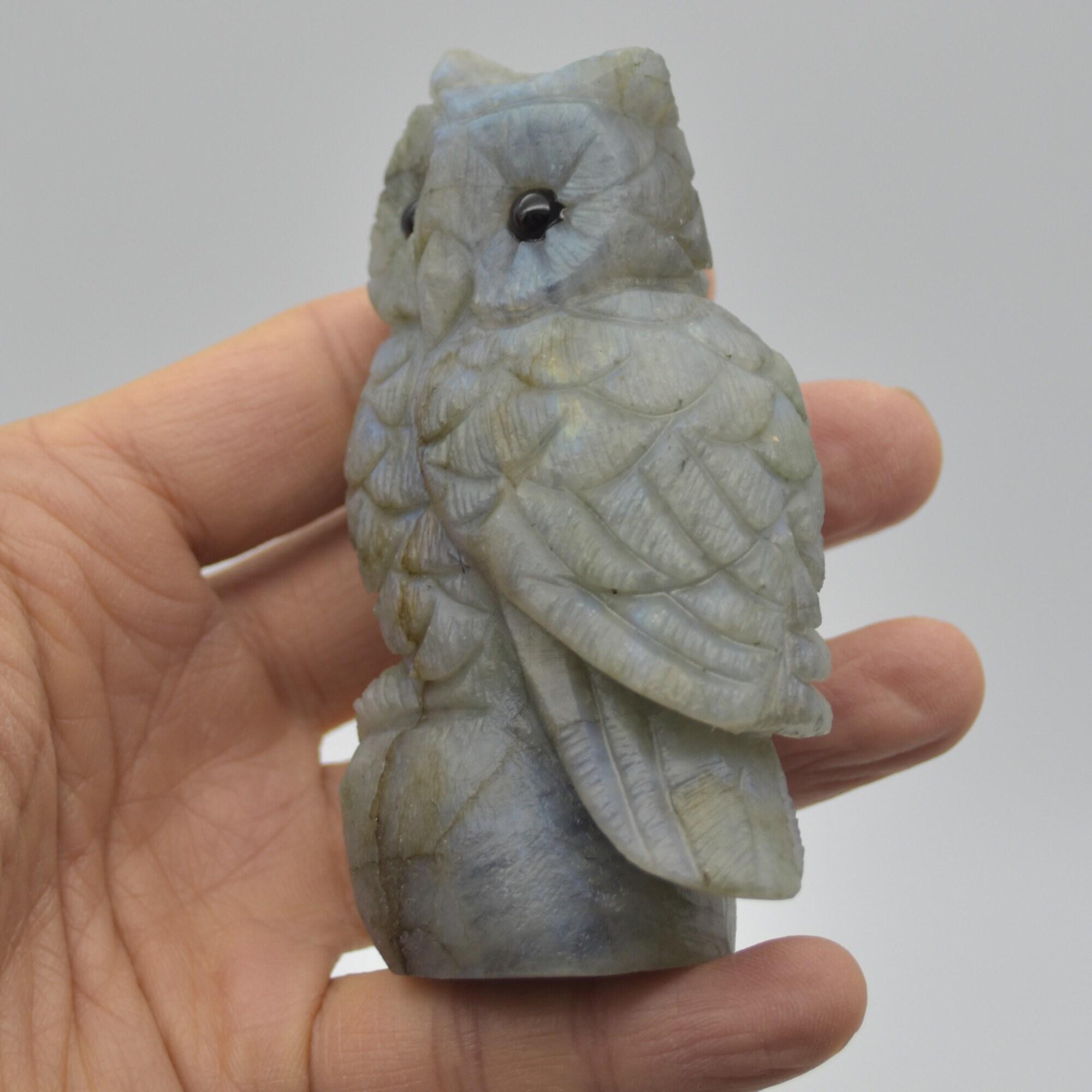 Labradorite Crystal Carved Owl - 9.5cm - 212 grams #20 - Image 2