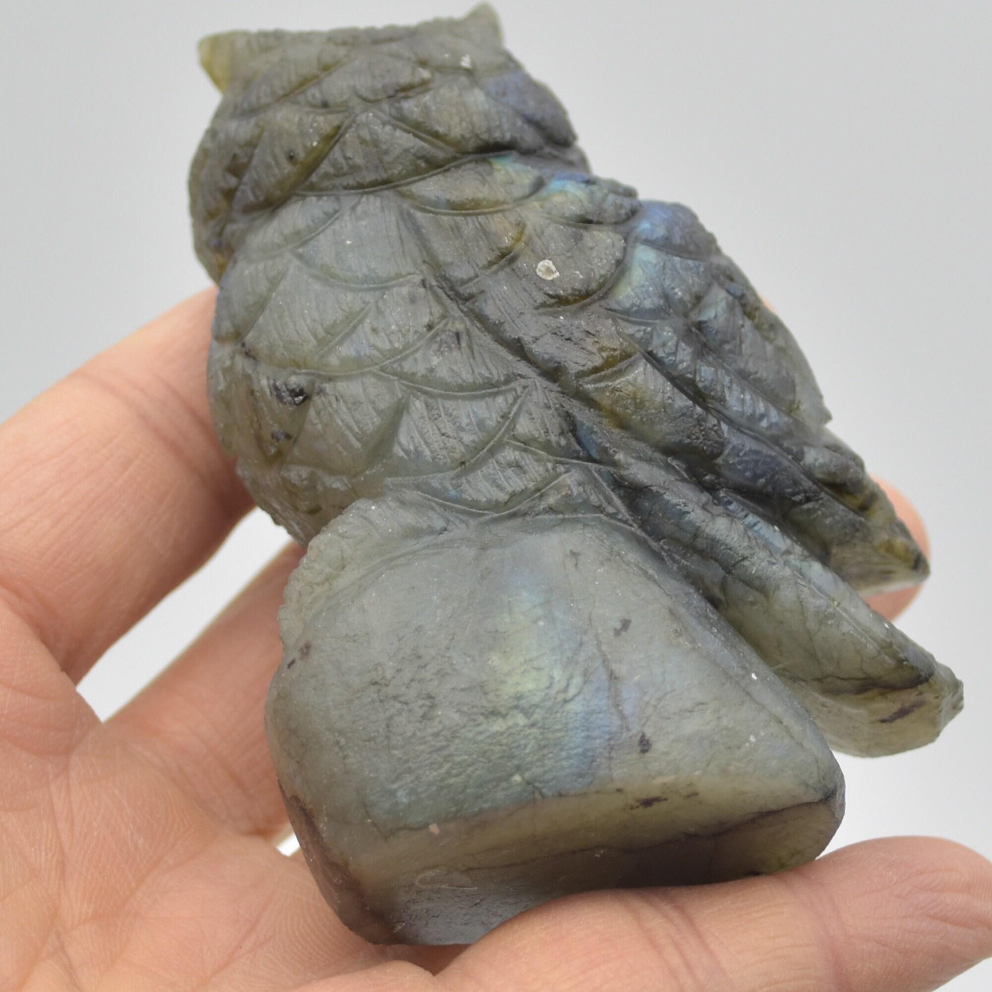 Labradorite Crystal Carved Owl - 9cm - 211 grams #18 - Image 3
