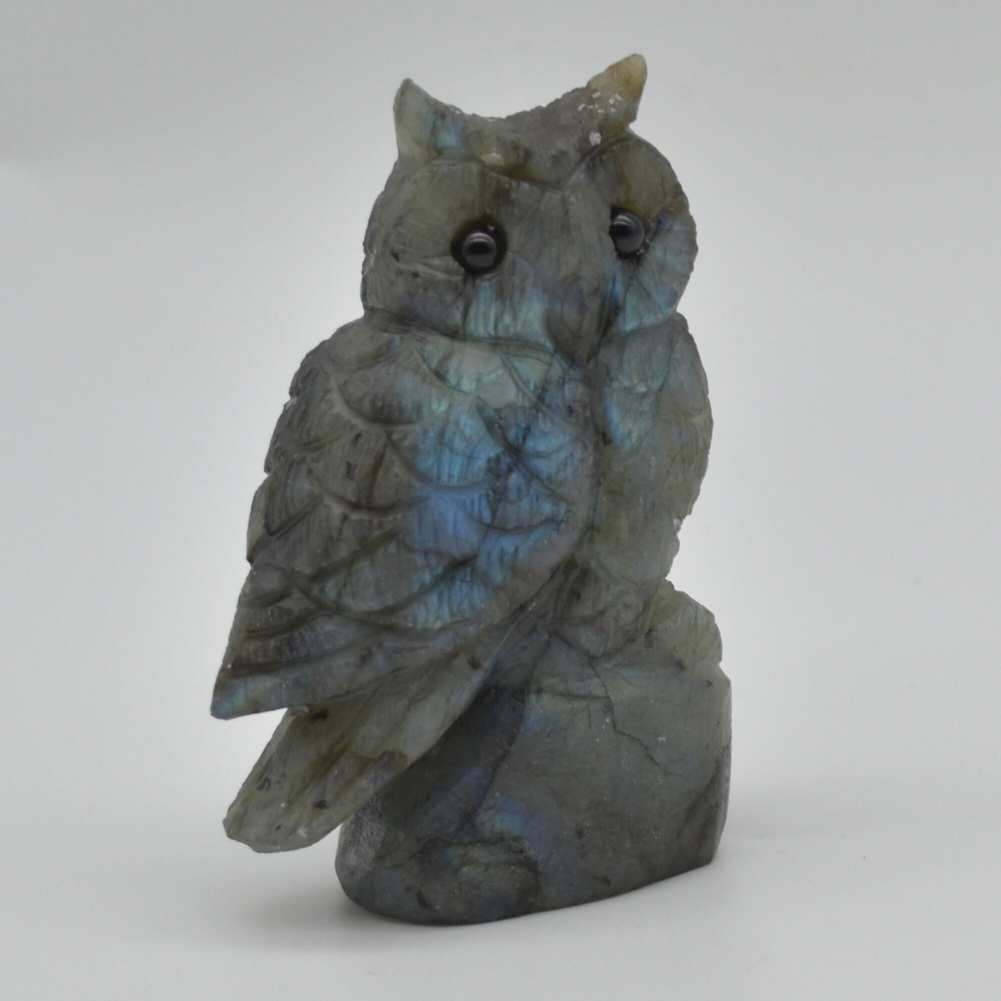 Labradorite Crystal Carved Owl - 9cm - 211 grams #18 - Image 5