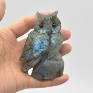 Labradorite Crystal Carved Owl - 9cm - 211 grams #18