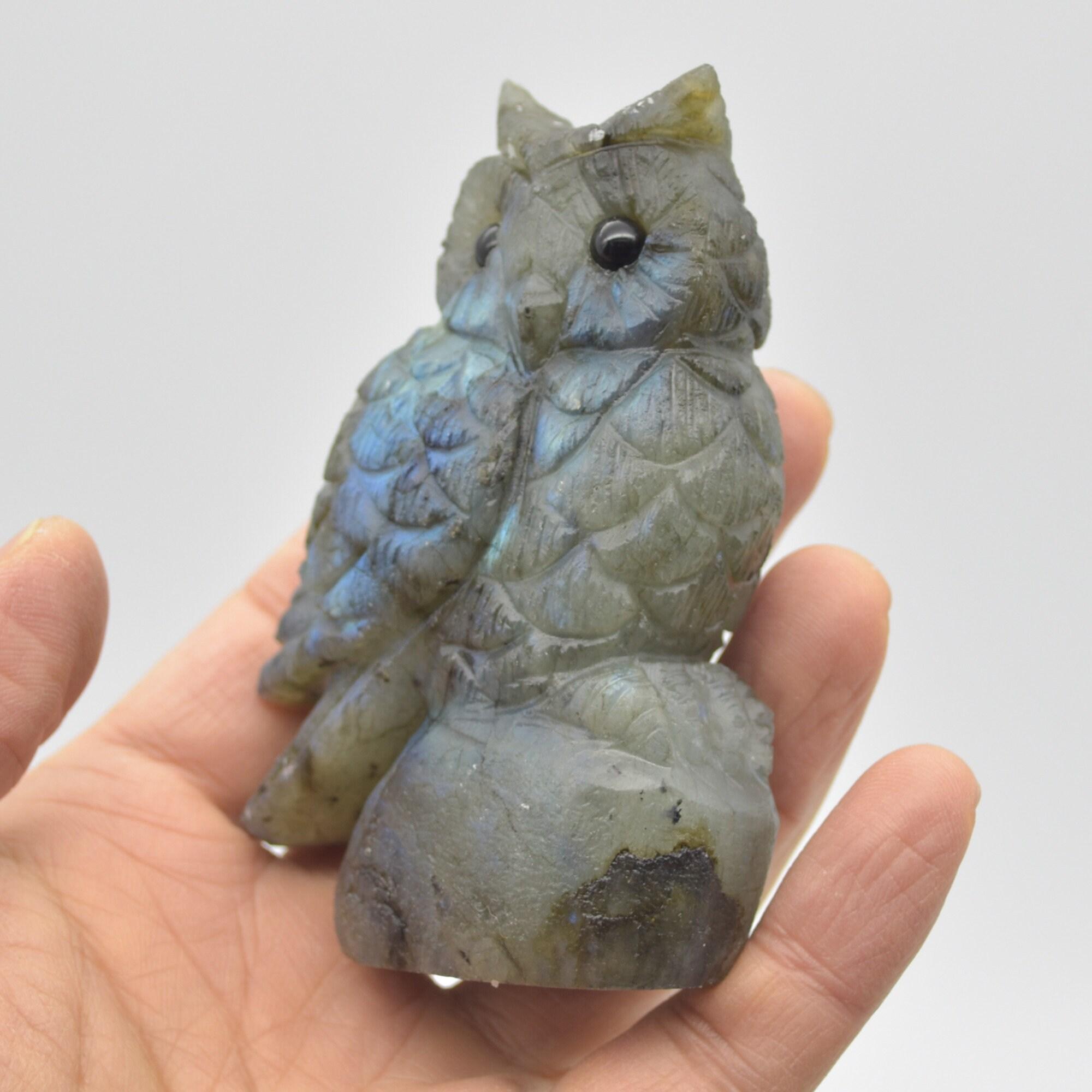 Labradorite Crystal Carved Owl - 9cm - 211 grams #18 - Image 2