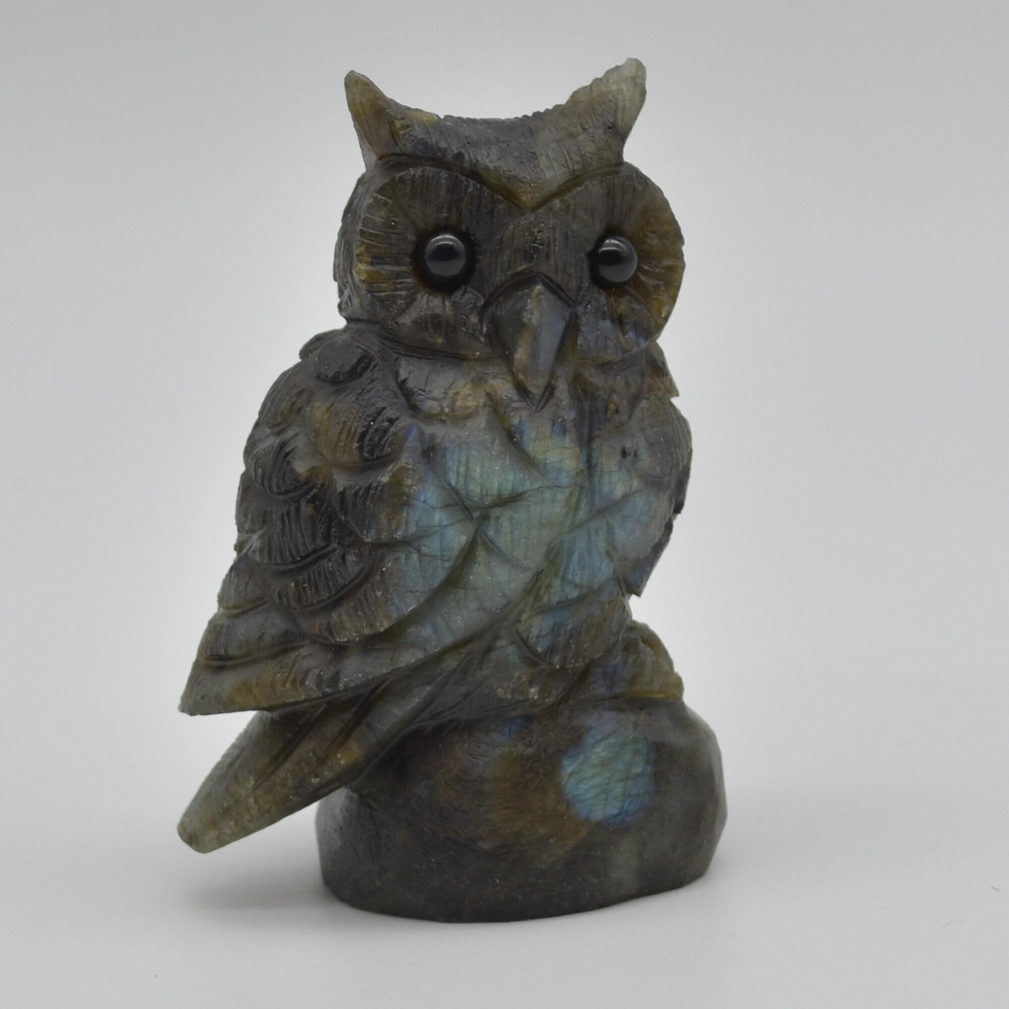 Labradorite Crystal Carved Owl - 8.5cm - 196 grams #16 - Image 5