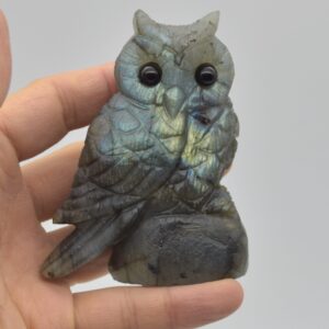 Labradorite Crystal Carved Owl - 9cm - 199 grams #14