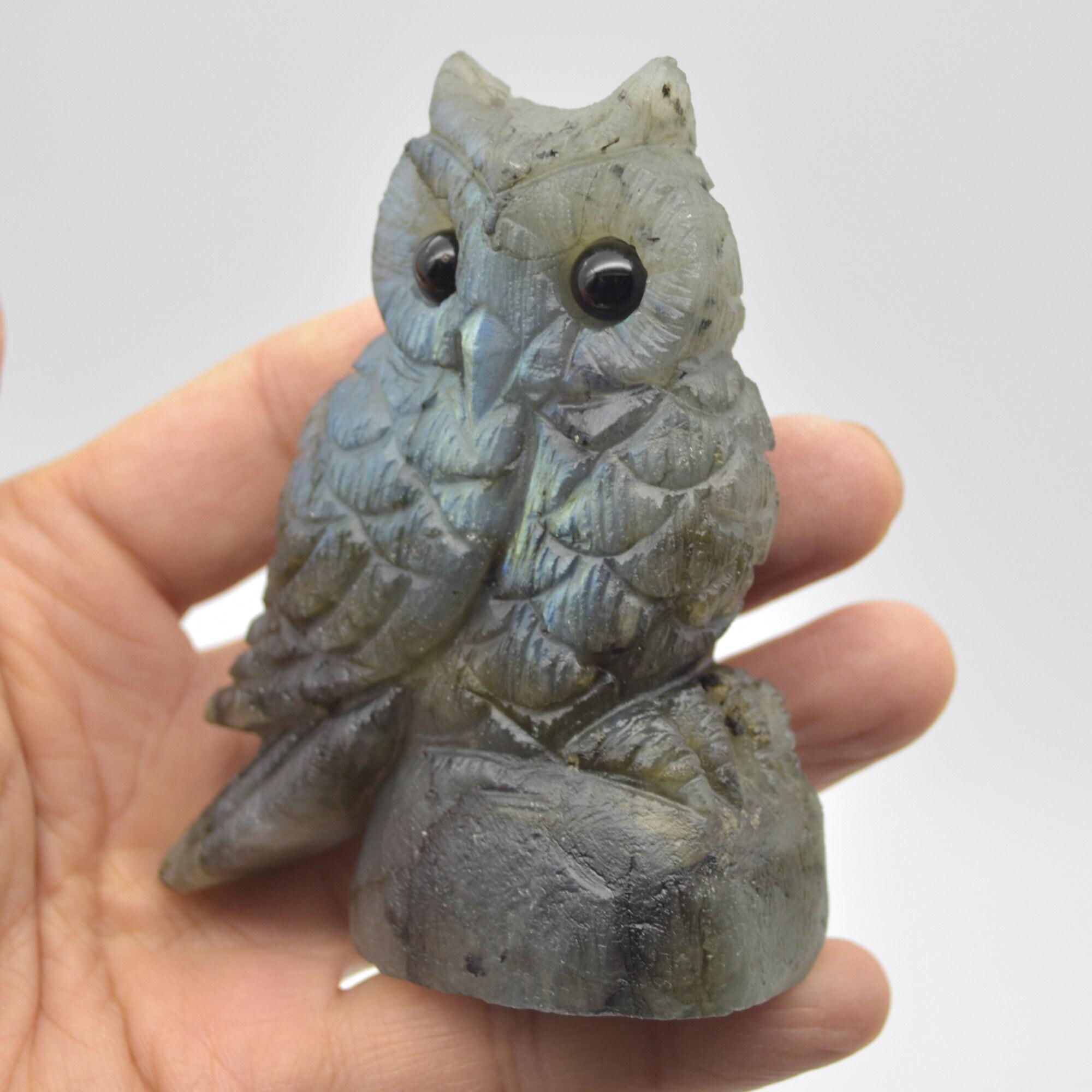 Labradorite Crystal Carved Owl - 9cm - 199 grams #14 - Image 2