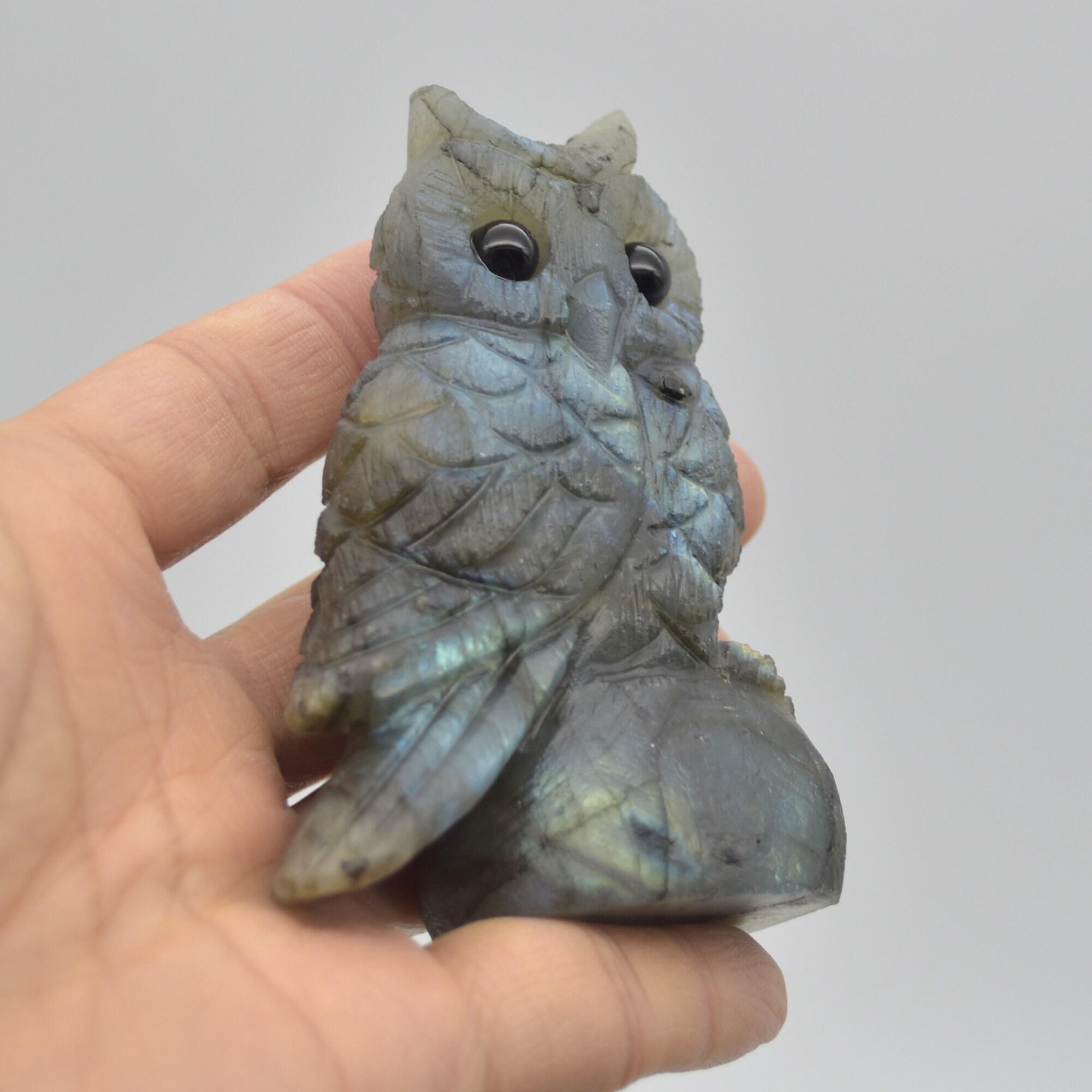 Labradorite Crystal Carved Owl - 9cm - 199 grams #14 - Image 3