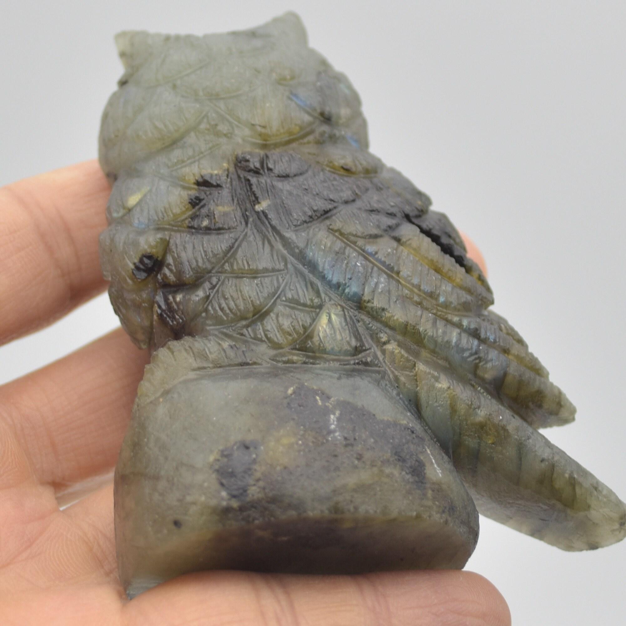 Labradorite Crystal Carved Owl - 9cm - 199 grams #14 - Image 4