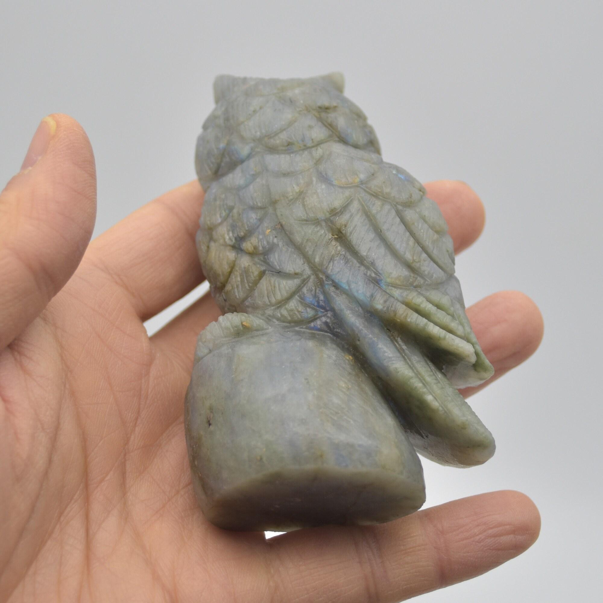 Labradorite Crystal Carved Owl - 10cm - 238 grams #13 - Image 3