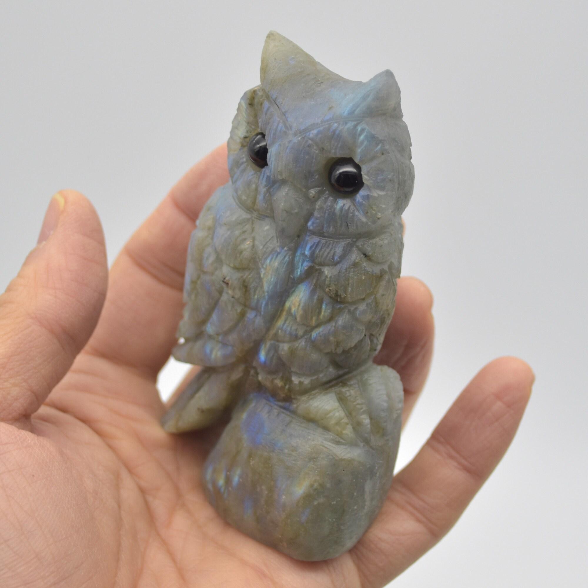 Labradorite Crystal Carved Owl - 10cm - 238 grams #13 - Image 2