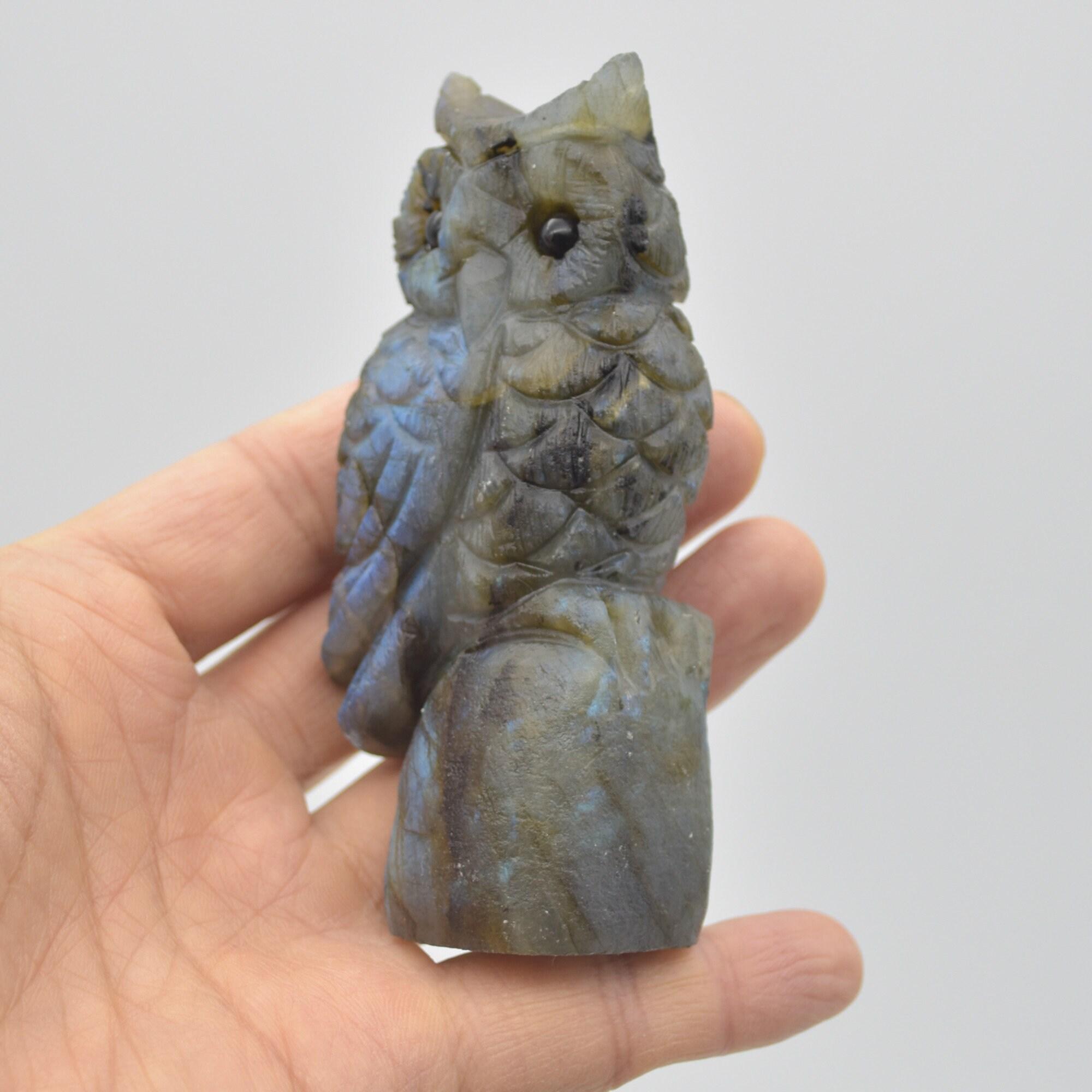 Labradorite Crystal Carved Owl - 10cm - 194 grams #11 - Image 2