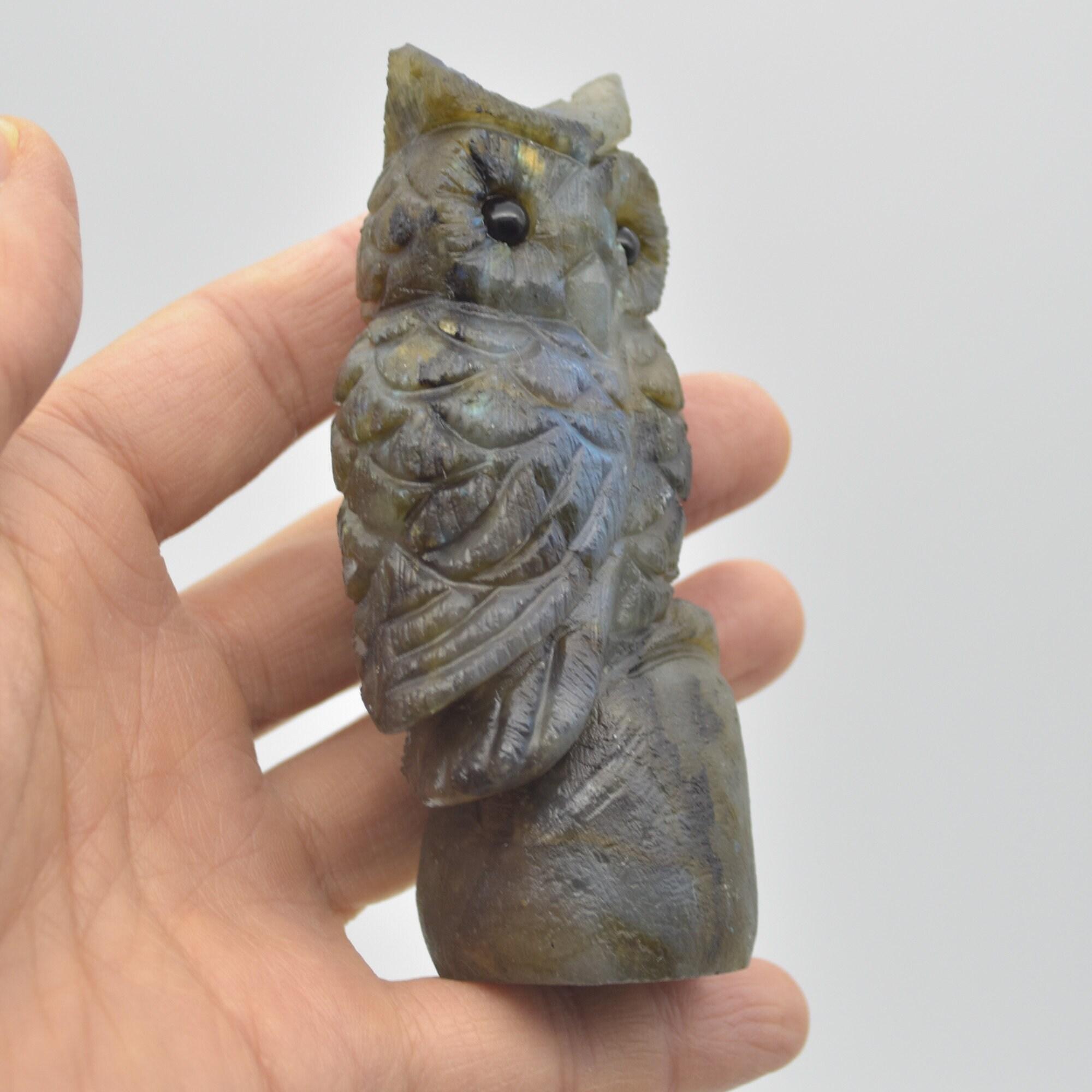 Labradorite Crystal Carved Owl - 10cm - 194 grams #11 - Image 3