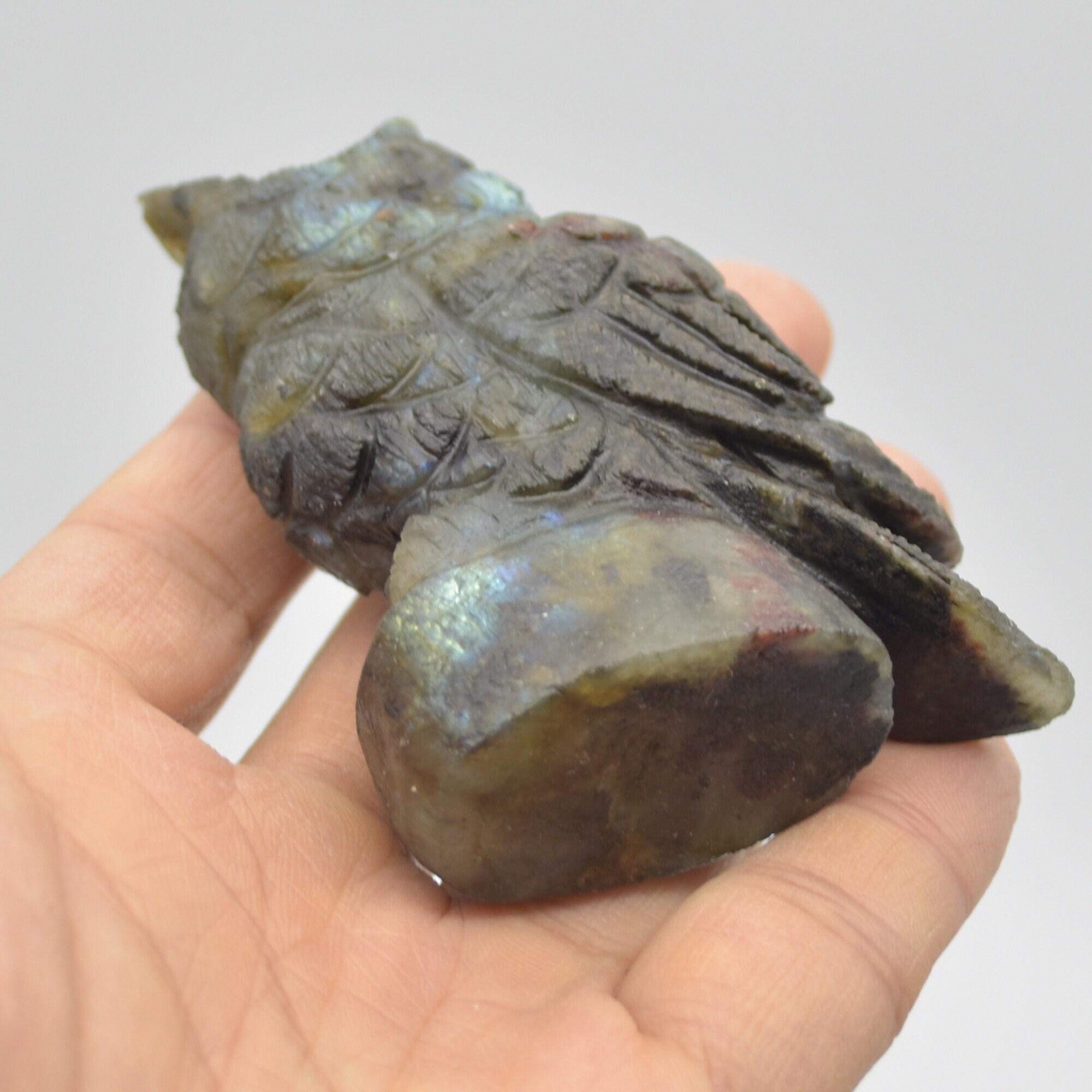 Labradorite Crystal Carved Owl - 8cm - 148 grams #09 - Image 4