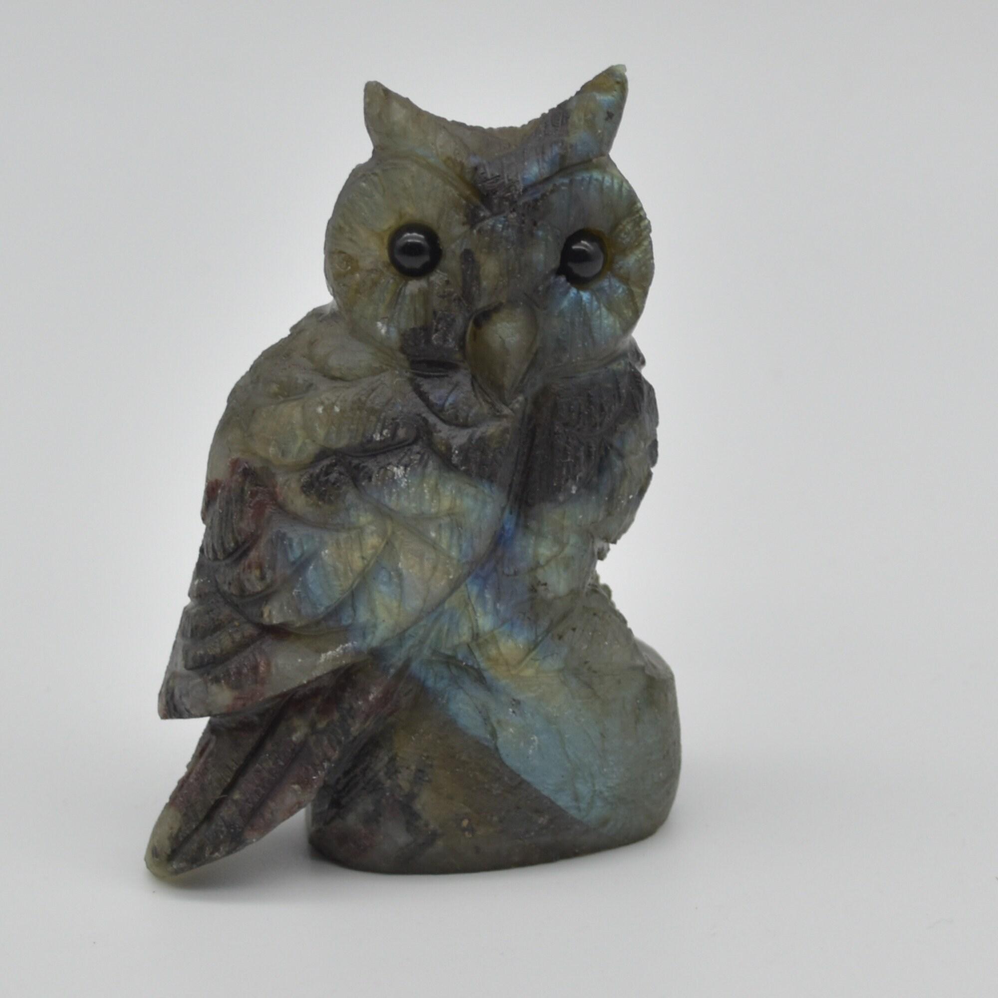 Labradorite Crystal Carved Owl - 8cm - 148 grams #09 - Image 5