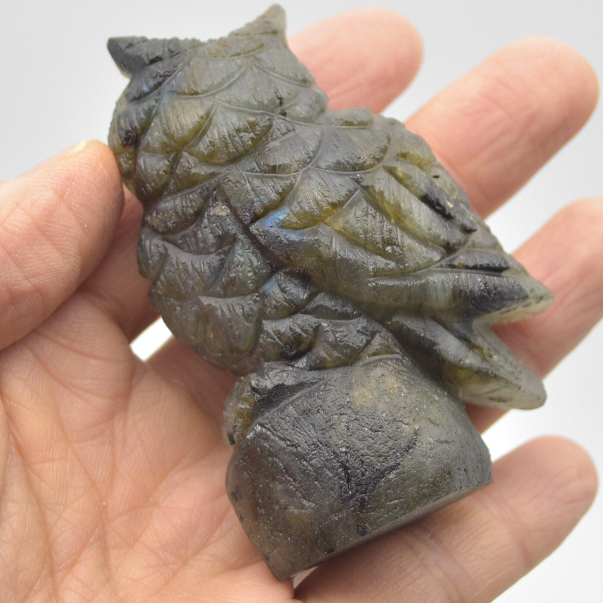 Labradorite Crystal Carved Owl - 7.5cm - 121 grams #08 - Image 4