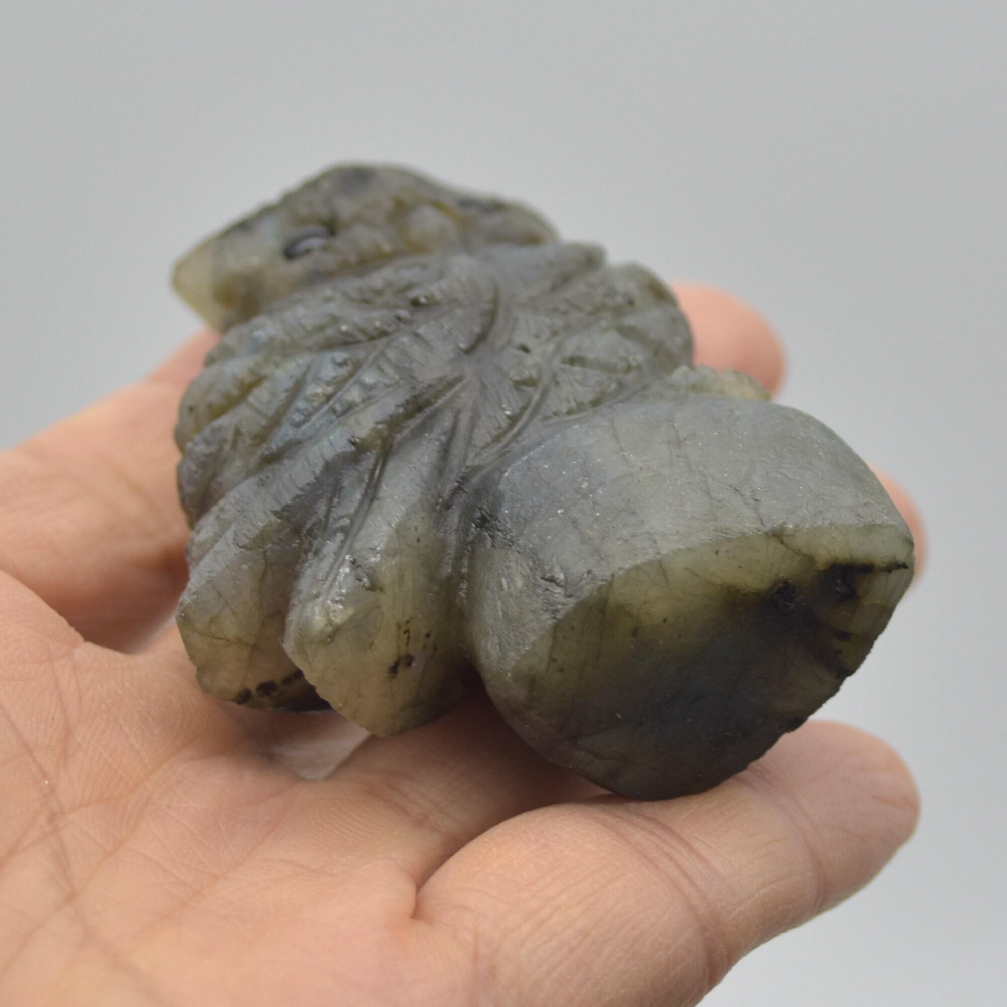 Labradorite Crystal Carved Owl - 7.5cm - 121 grams #08 - Image 5