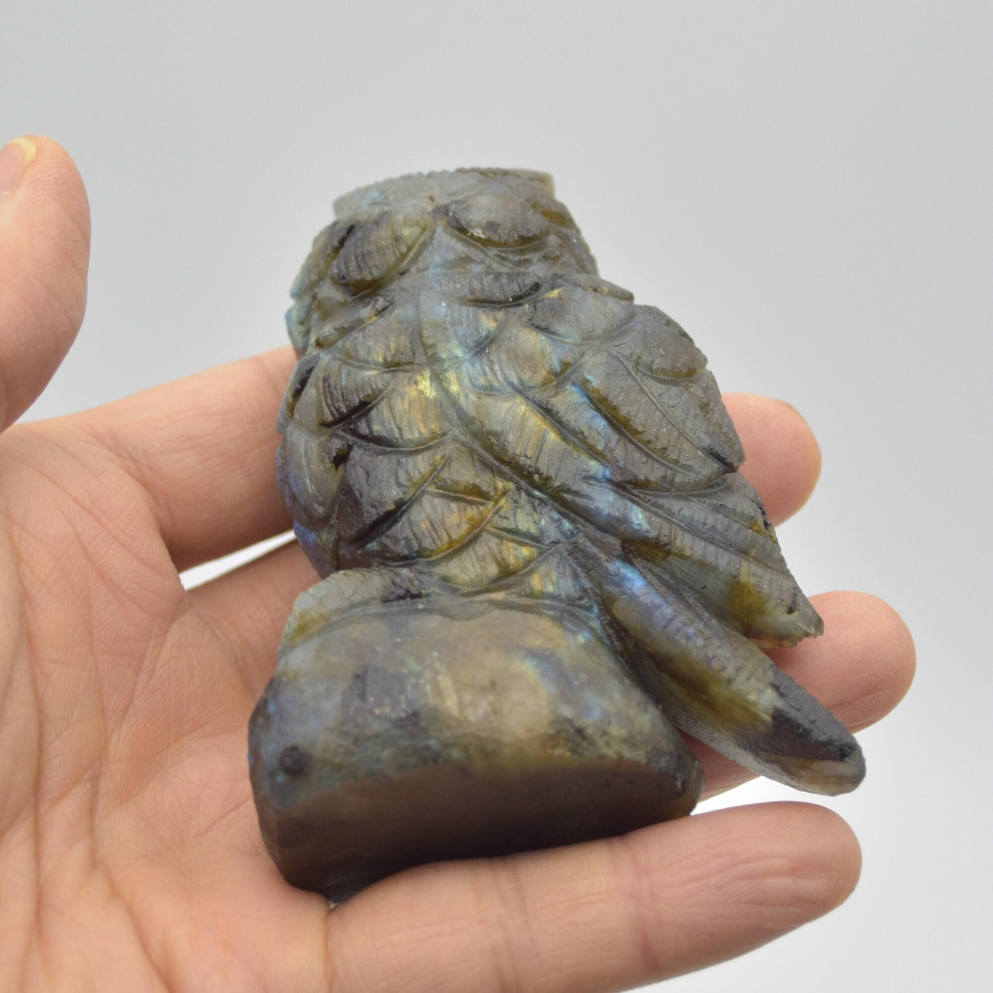 Labradorite Crystal Carved Owl - 8.5cm - 199 grams #07 - Image 4