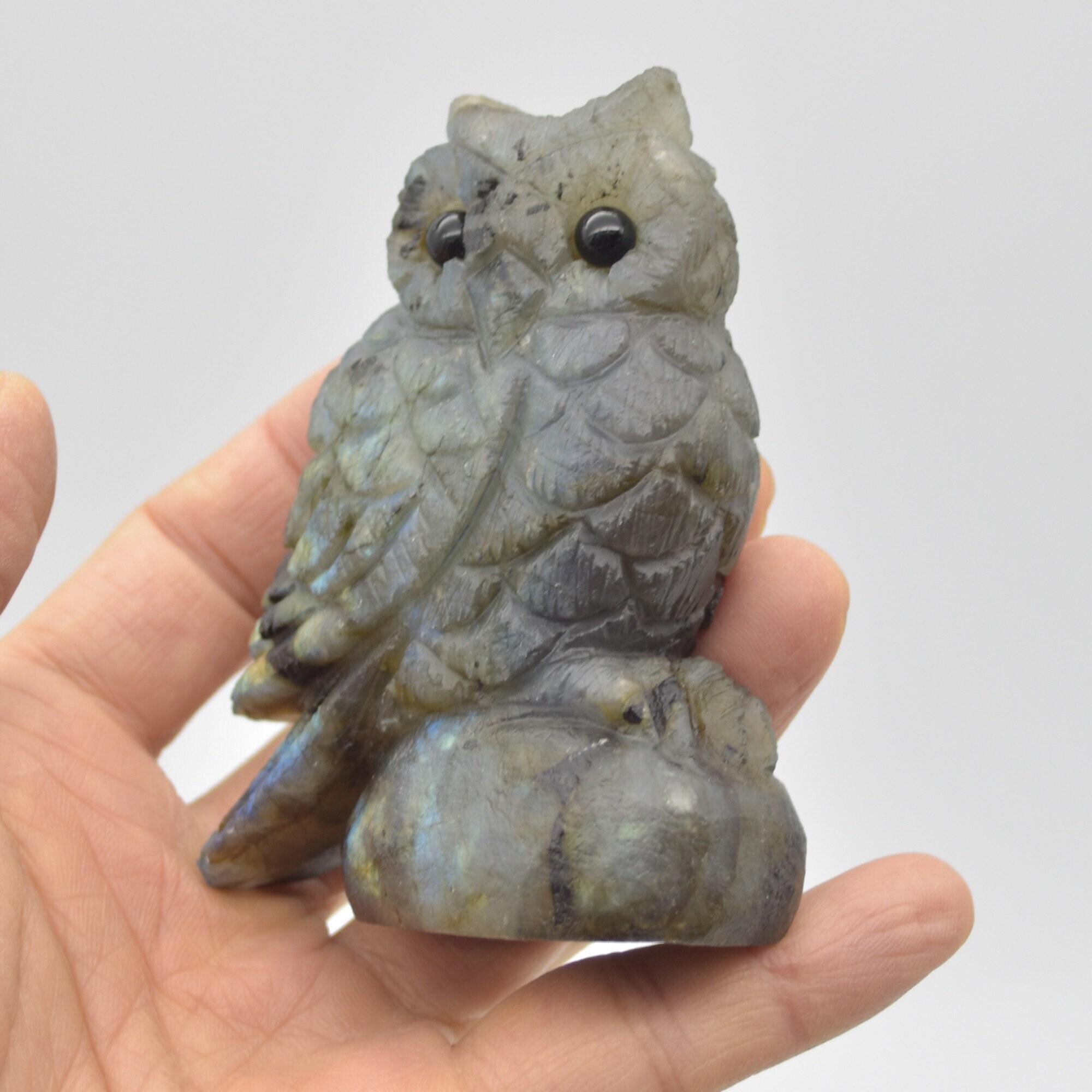 Labradorite Crystal Carved Owl - 8.5cm - 199 grams #07 - Image 2