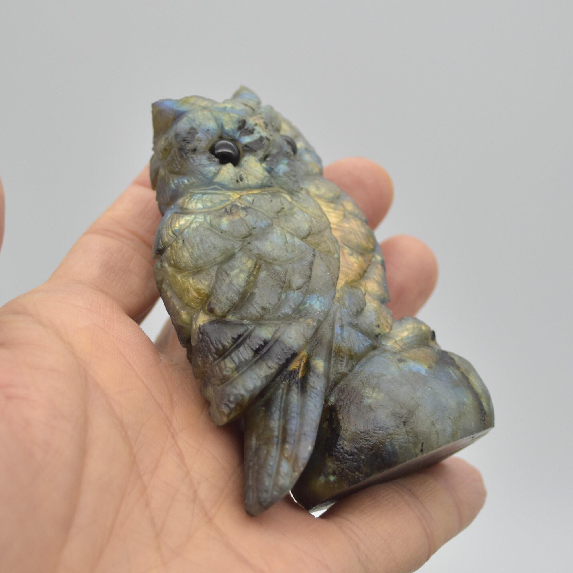 Labradorite Crystal Carved Owl - 8.5cm - 199 grams #07 - Image 3