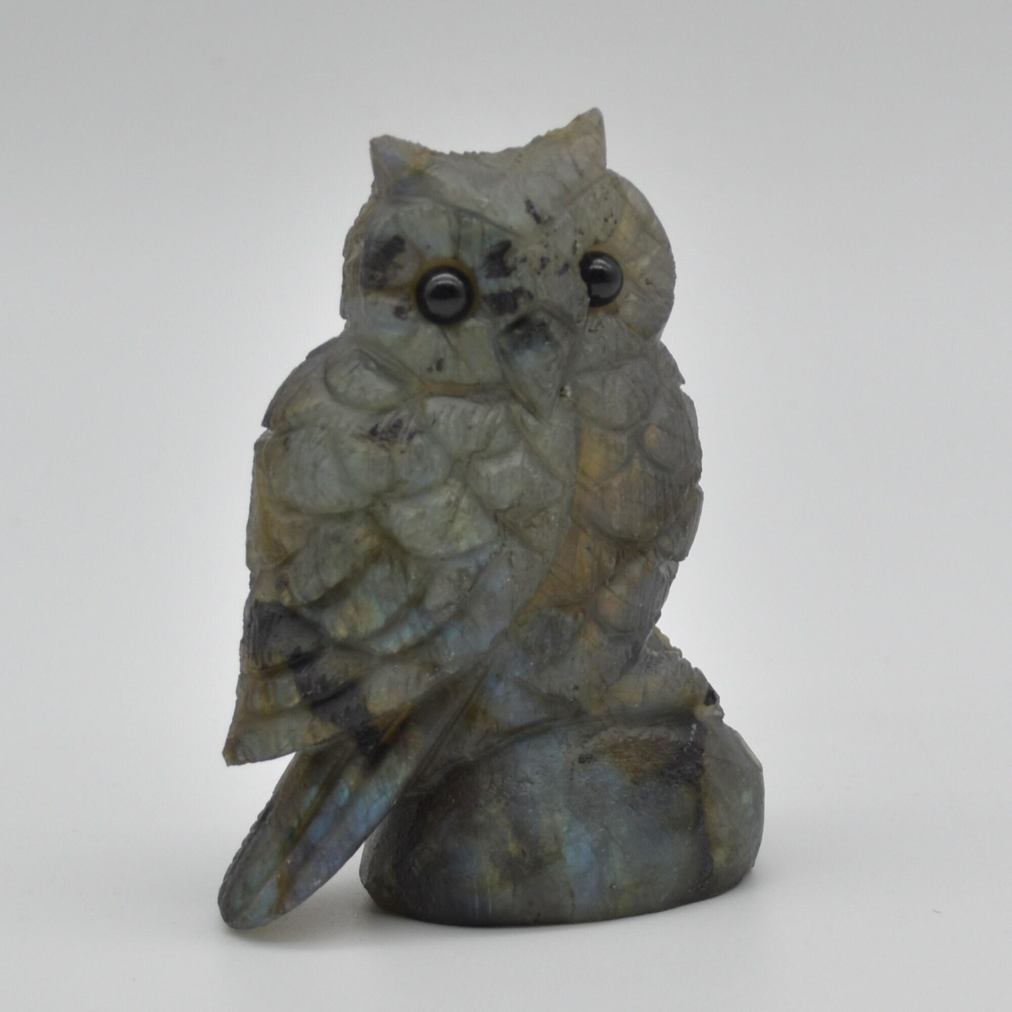 Labradorite Crystal Carved Owl - 8.5cm - 199 grams #07 - Image 5