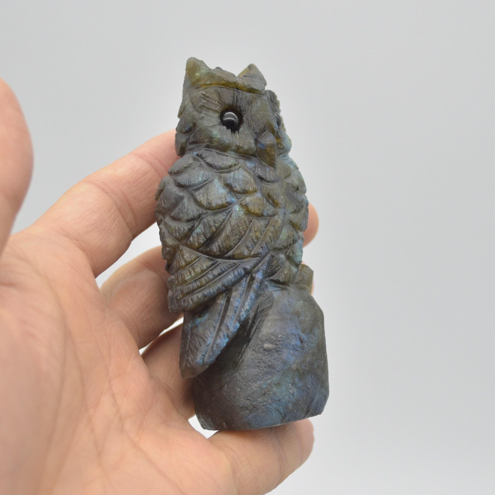 Labradorite Crystal Carved Owl - 9cm - 171 grams #06 - Image 3
