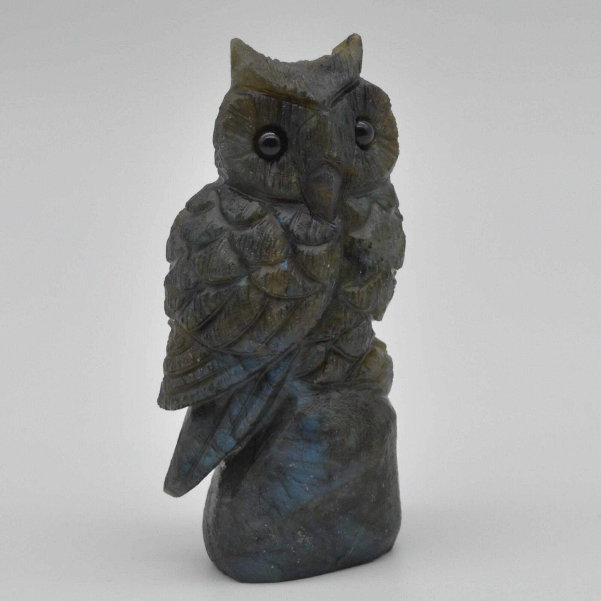 Labradorite Crystal Carved Owl - 9cm - 171 grams #06 - Image 5