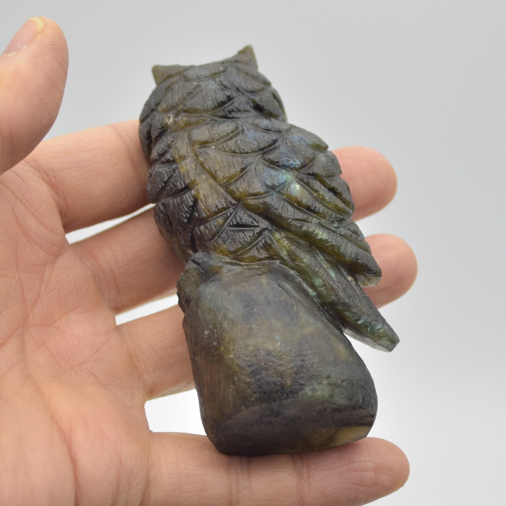 Labradorite Crystal Carved Owl - 9cm - 171 grams #06 - Image 4