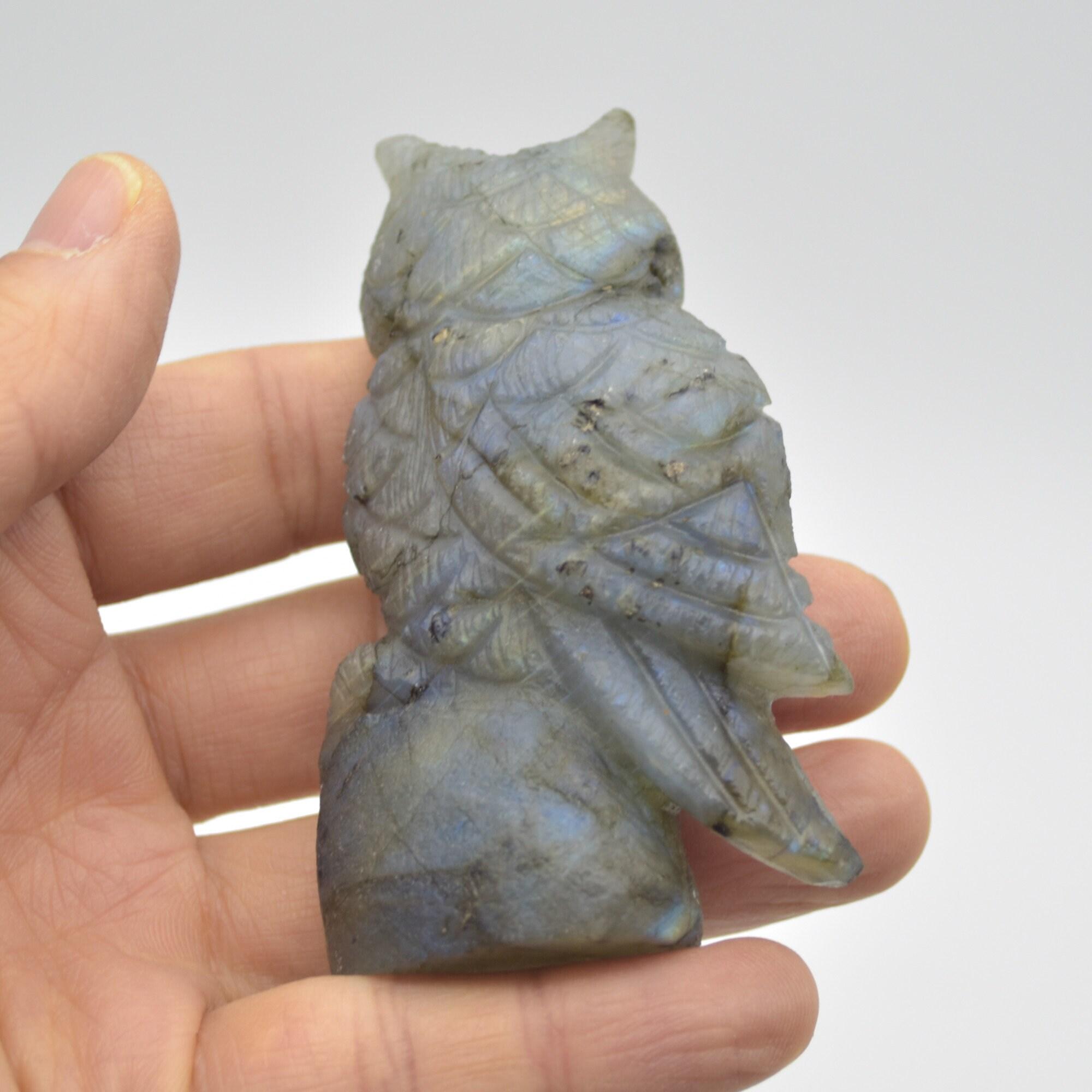 Labradorite Crystal Carved Owl - 8cm - 125 grams #03 - Image 3