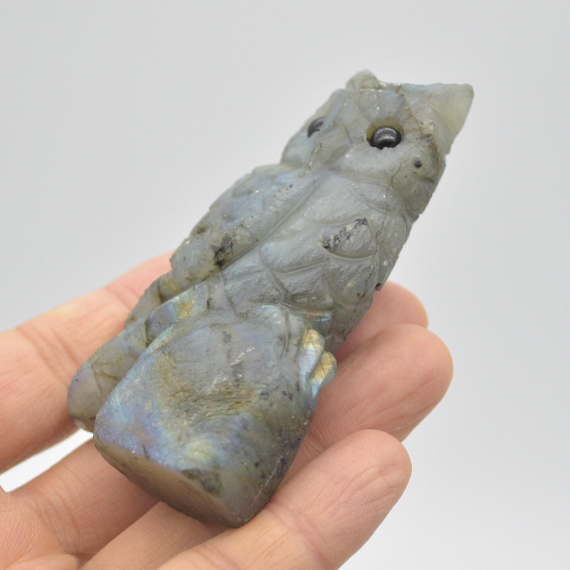 Labradorite Crystal Carved Owl - 8cm - 125 grams #03 - Image 2