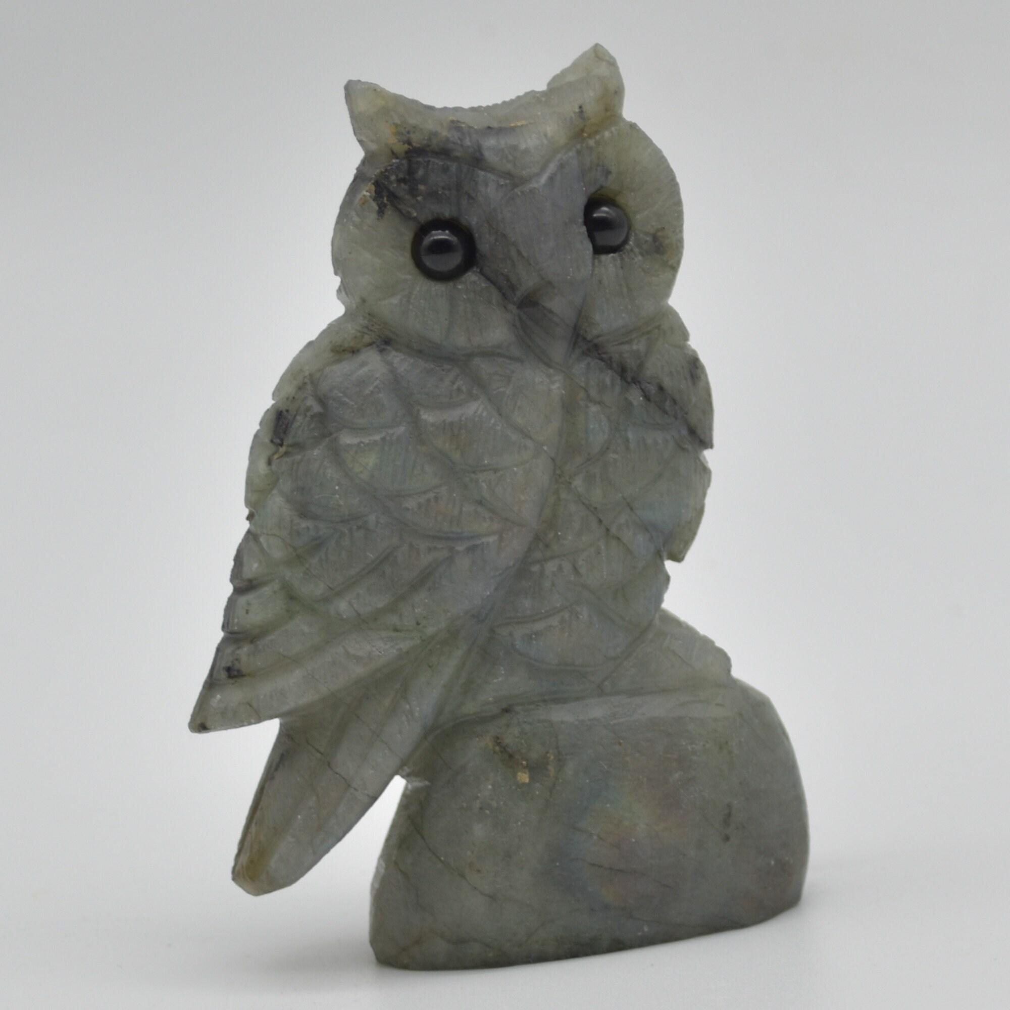 Labradorite Crystal Carved Owl - 8cm - 124 grams #02 - Image 5
