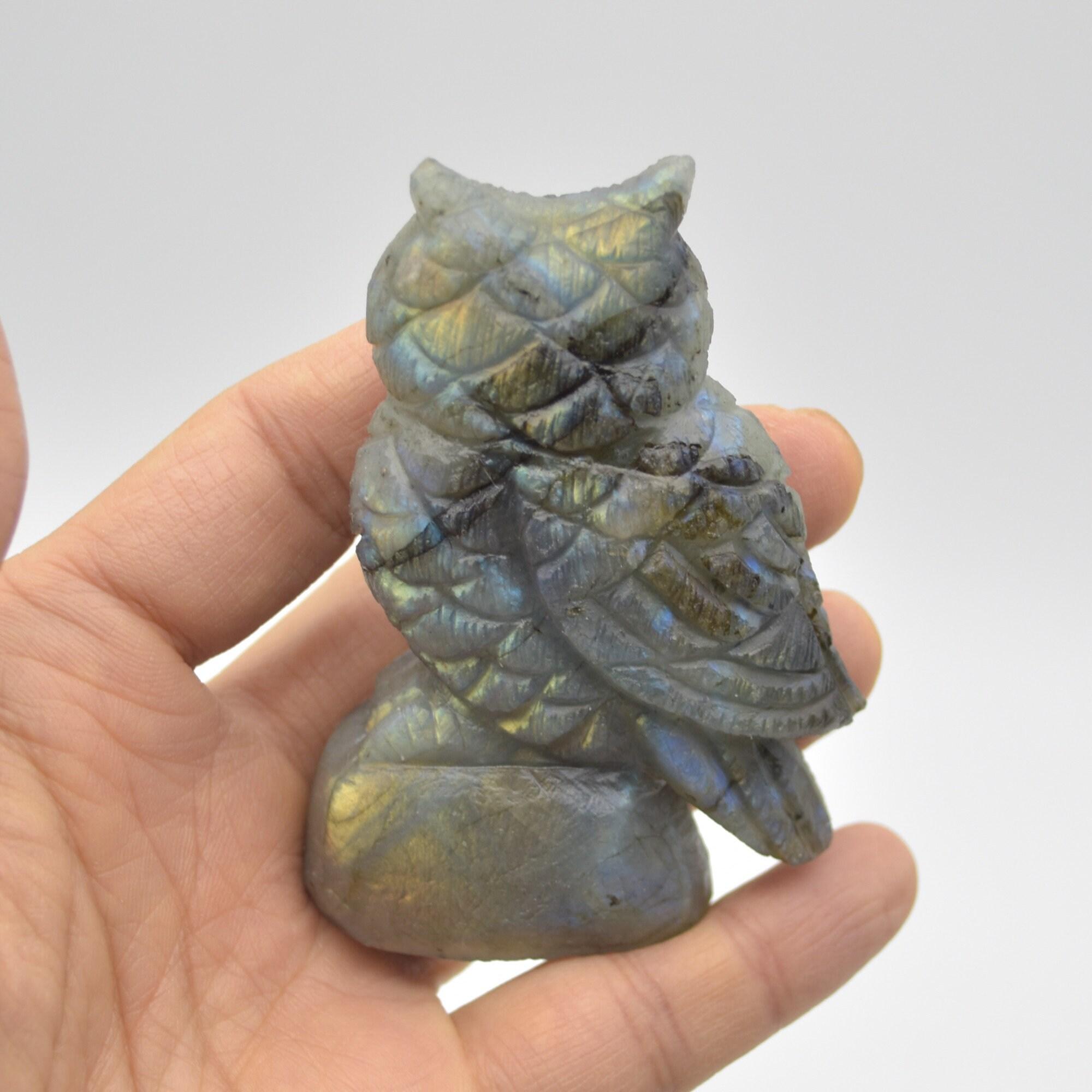 Labradorite Crystal Carved Owl - 8cm - 124 grams #02 - Image 2